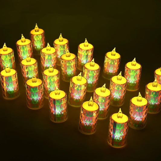24 Pc Flameless And Smokeless Decorative Melting Candles Led Tea Light - Zidbik