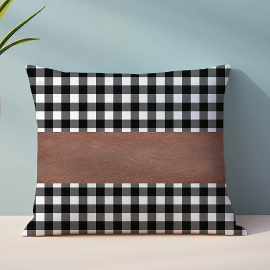 Pillow Covers Leather Cotton Cushion Covers (17 17 Inch 1 Pair 2 Pc) - Zidbik
