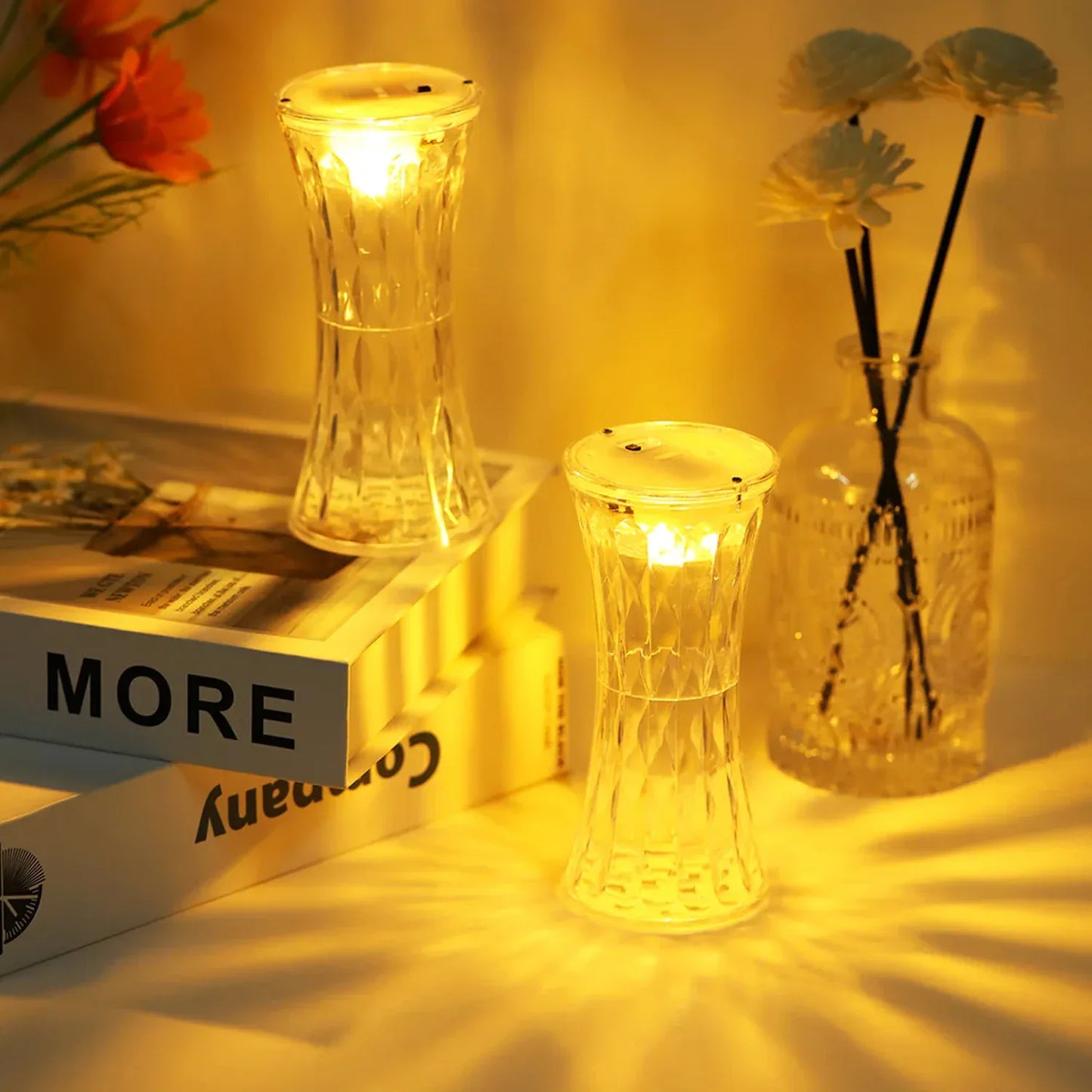8440 Crystal Lamp Universal Night Light Soft Lighting Eye Protection For Nursery Study Bedroom Transparent Crystal Table Soft Lighting Multipurpose For Hotel For Office For Childrens Room (12pc Moq) - Zidbik
