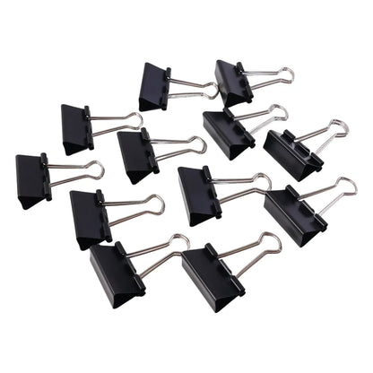 Medium Size Heavy-duty Black Binder Clips Set (32 Mm 12 Pc) - Zidbik