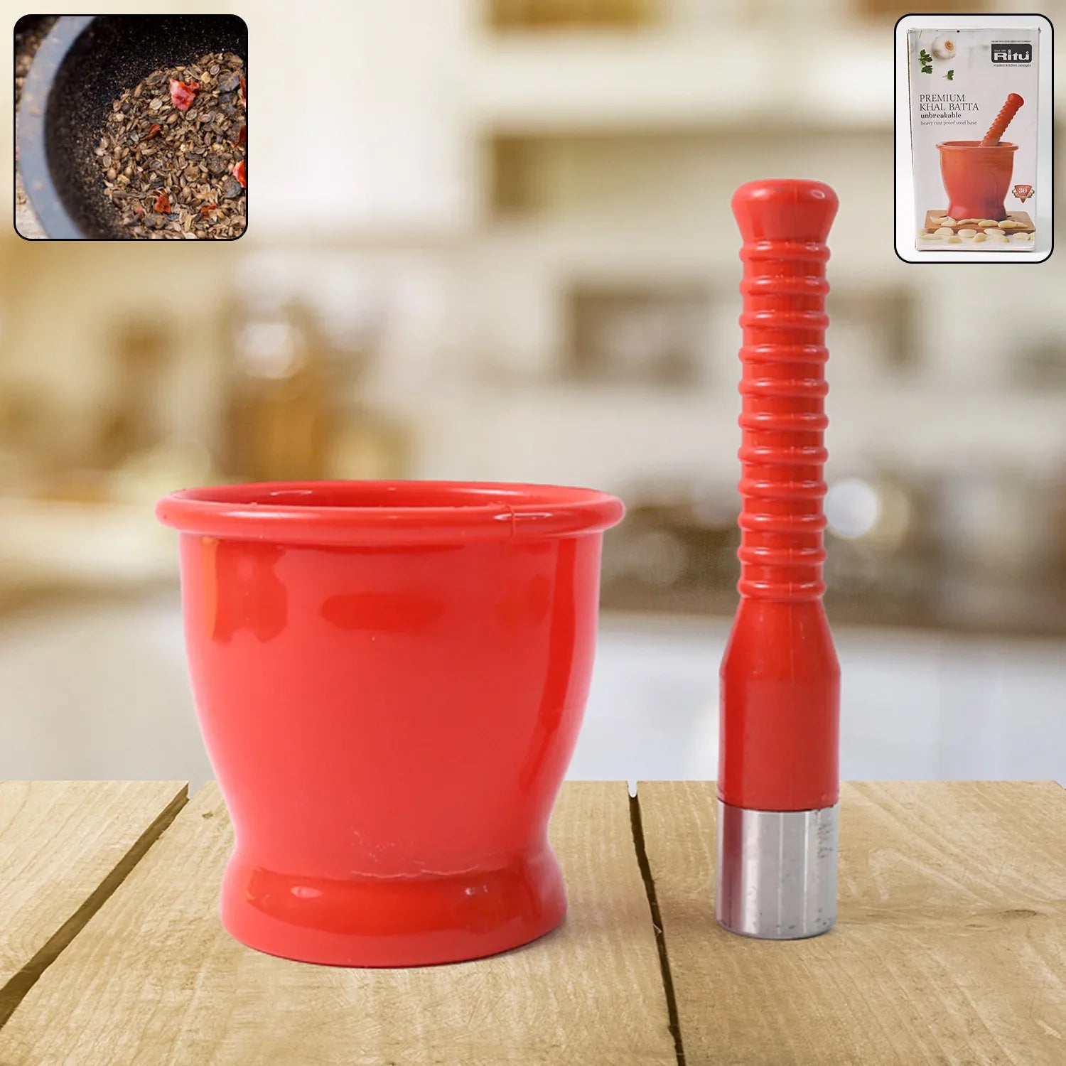 Ritu Heavy Duty Unbreakable Plastic Khal Batta Set (2 Pcs Set) - Zidbik