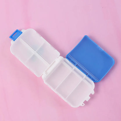 Portable Blue Dual-sided Pill Organizer Box (1 Pc) - Zidbik