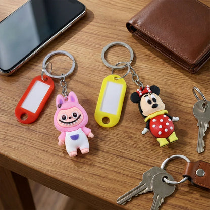 Cartoon Character Keychain With Name Tag (Mix Design 1 Pc) - Zidbik