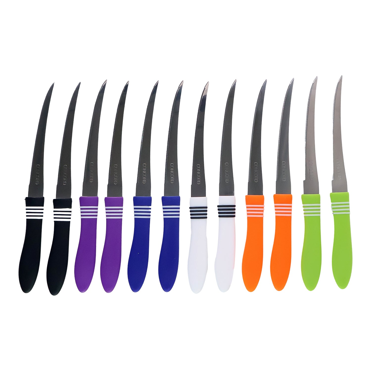 Stainless Steel Multipurpose Serrated Knife Set (12 Pc) - Zidbik