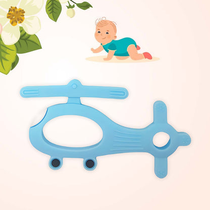 Silicone Helicopter Shape Teether For Baby (1 Pc  Mix Color) - Zidbik