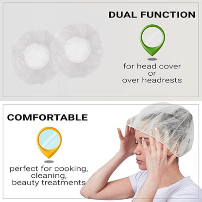 6639 Disposable Shower Caps For Women Larger Thicker Waterproof And Individually Wrapped Plastic Elastic Hair Bath Caps For Hotel And Spa Hair Salon Home Use Portable Travel (Pack Of 12) - Zidbik