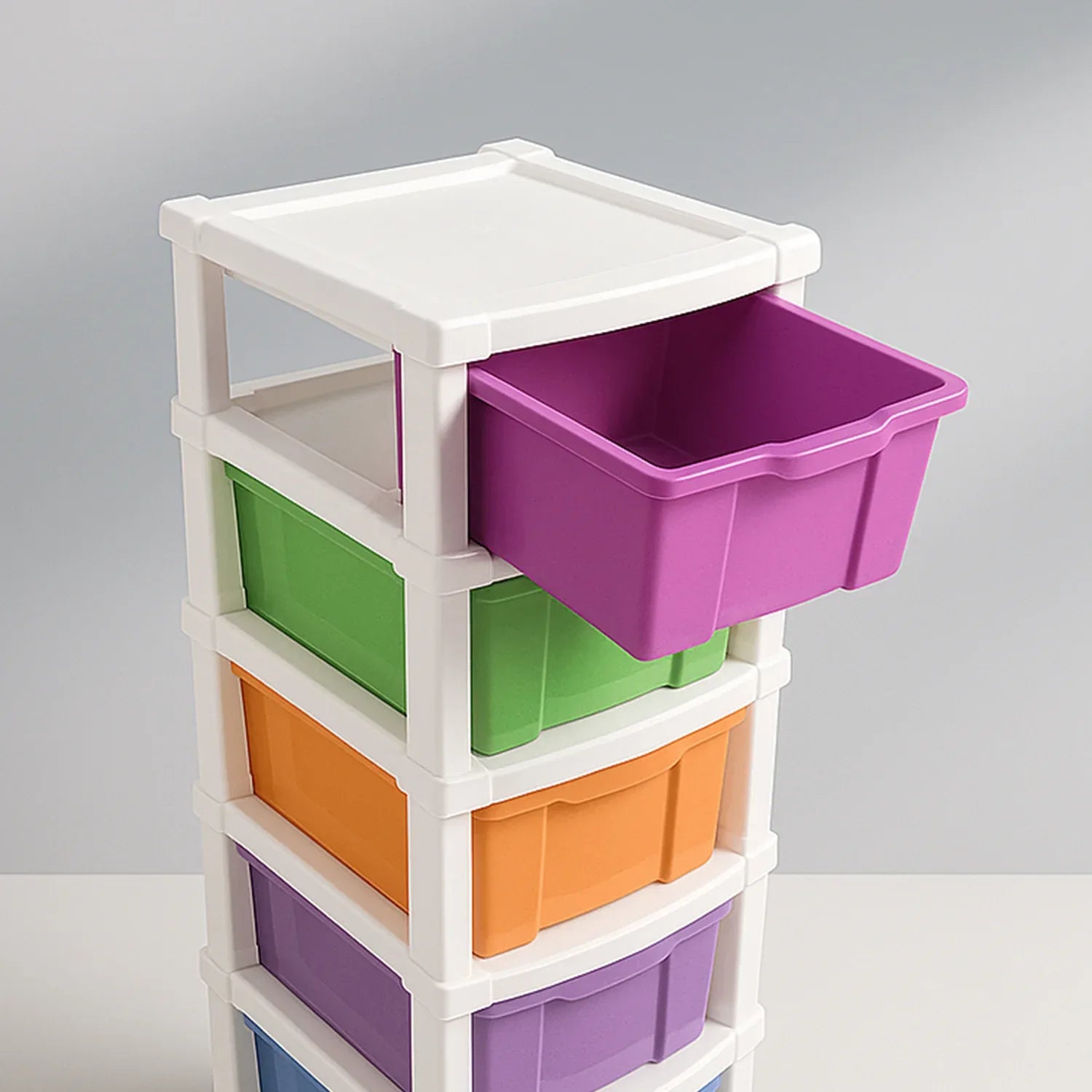 6-layer Multi-colored Plastic Storage Drawer Cabinet - Zidbik