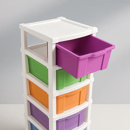 6-layer Multi-colored Plastic Storage Drawer Cabinet - Zidbik