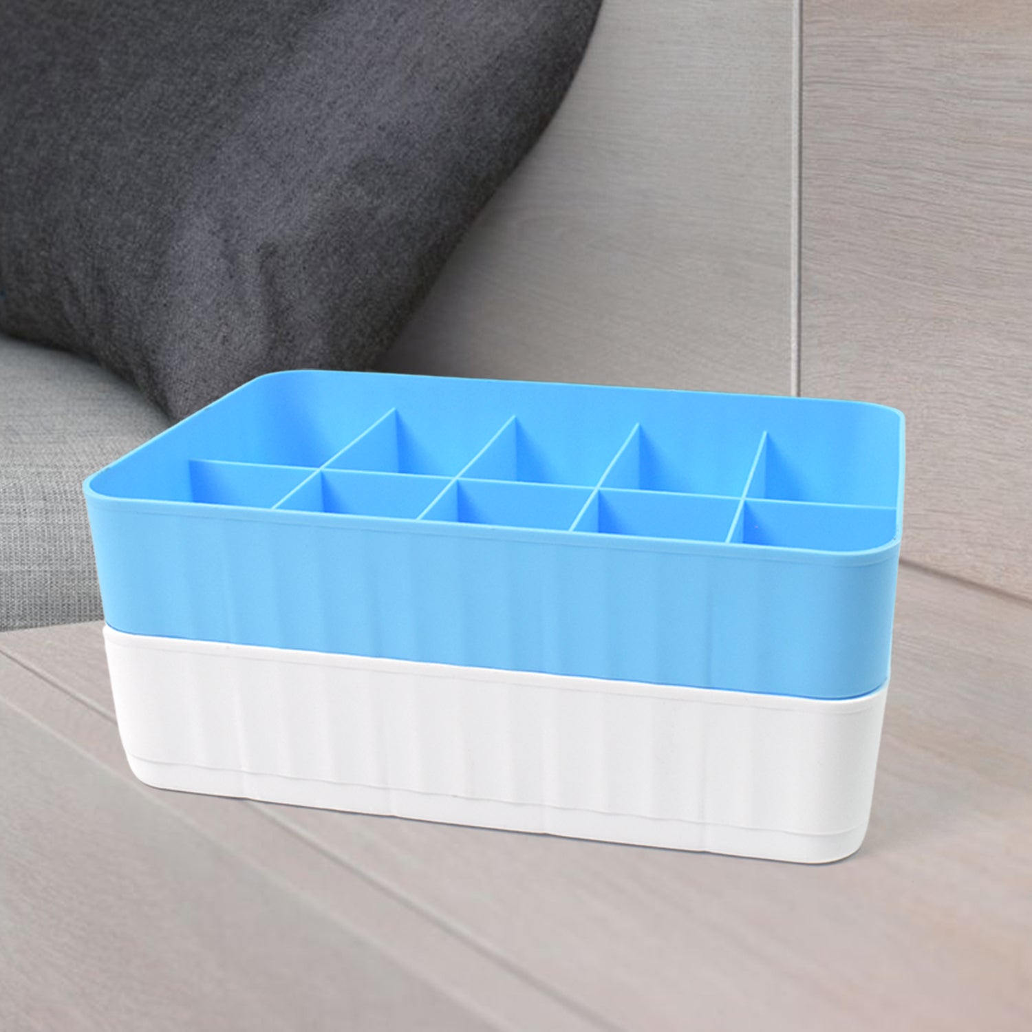 Multi-function Desktop Drawer Storage Box 10 Grid Underwear Socks Box (2 Pc Set) - Zidbik