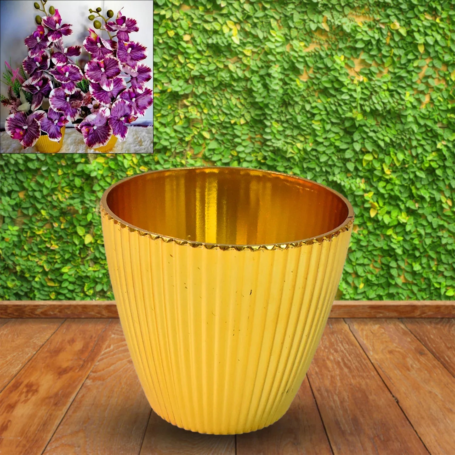 Plastic Flower Valencia (Pot) Home And Outdoor (1 Pc) - Zidbik