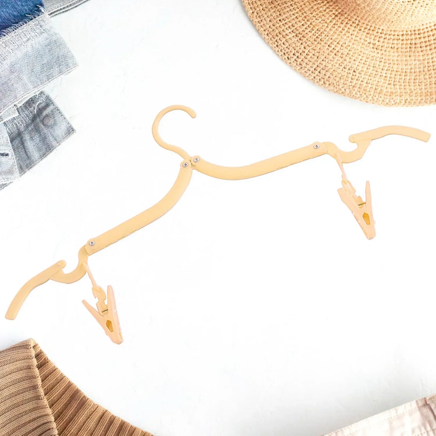 Folding Hanger With Clips For Clothes Adjustable Hanger (1 Pc) - Zidbik