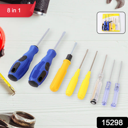 8 In 1 Hand Tool Kit Steel And Plastic Hammer Screwdriver  Tape - Zidbik