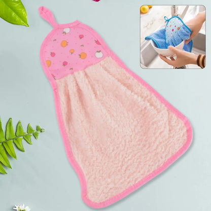Microfiber Wash Basin Hanging Hand Kitchen Towel Napkin With Loop - Zidbik
