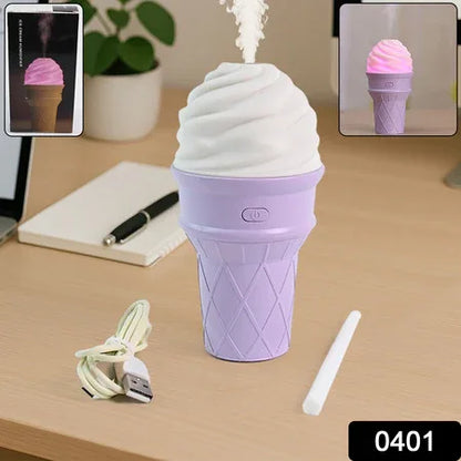 Ice Cream Cone Shape Air Freshener Humidifier (1pc Purple ) - Zidbik