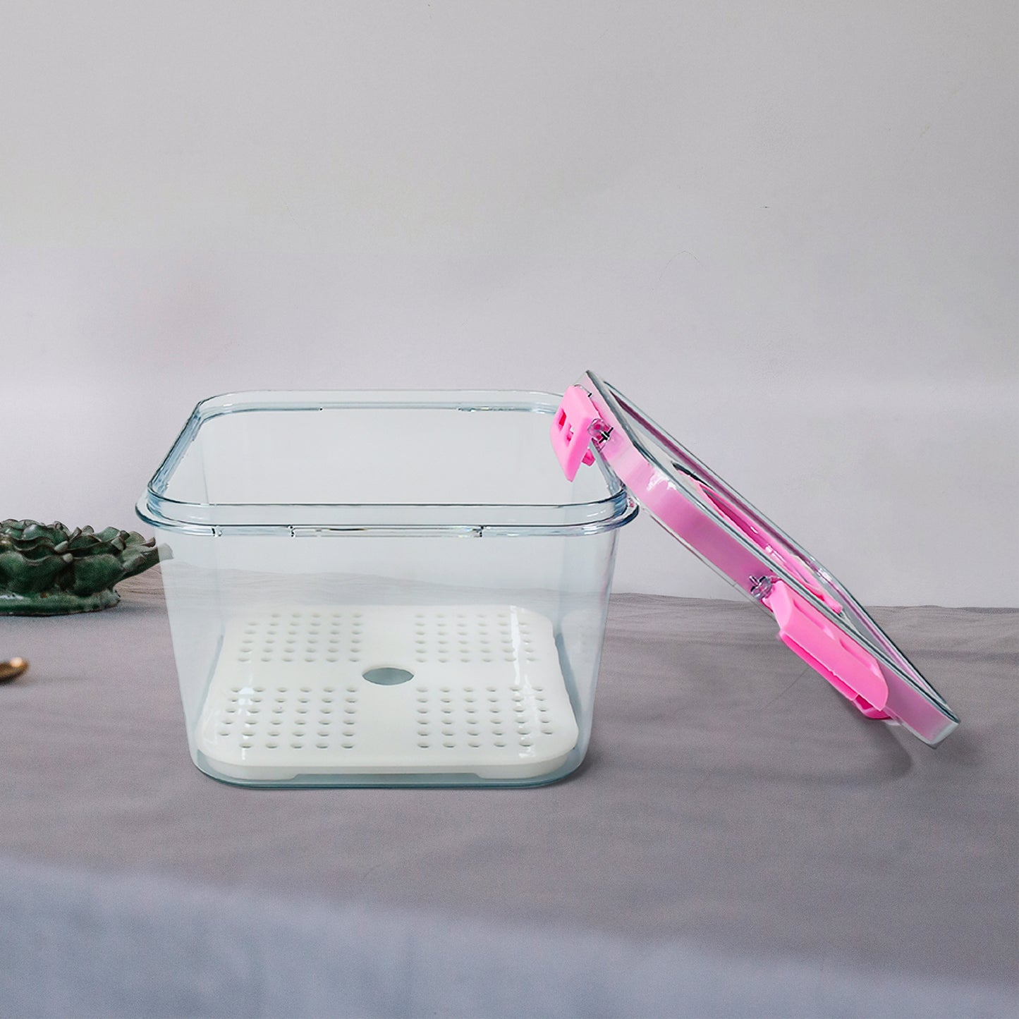 8262 High Quality Plastic Food Storage Container Clear Washable Refrigerator Food Box Food Container Fruit Box Container With Lid (1400 Ml) - Zidbik