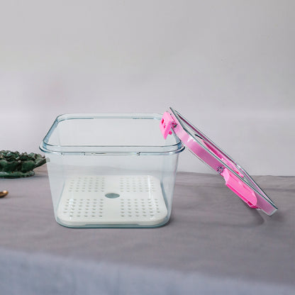 8262 High Quality Plastic Food Storage Container Clear Washable Refrigerator Food Box Food Container Fruit Box Container With Lid (1400 Ml) - Zidbik