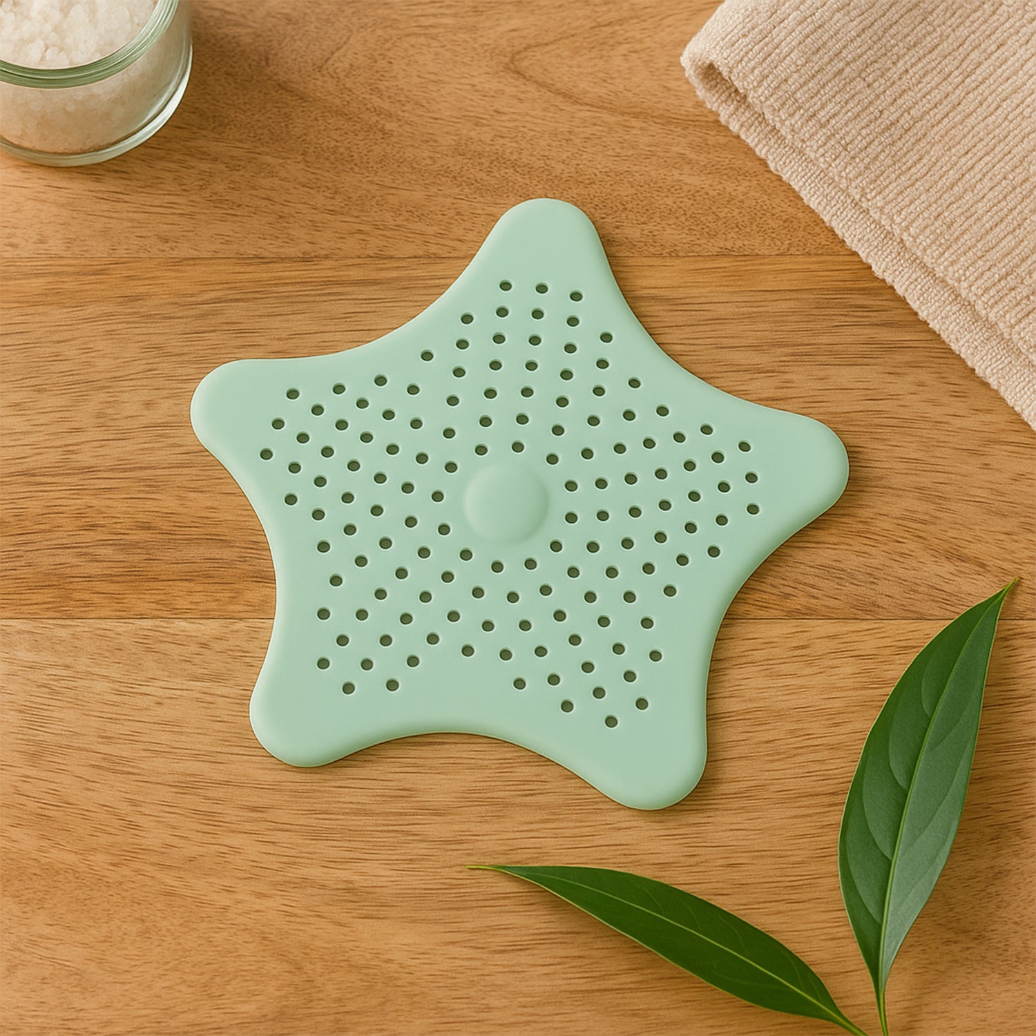 Mint Green Silicone Star Shaped Sink Filter Bathroom Hair Catcher Drain Strainers For Basin - Zidbik