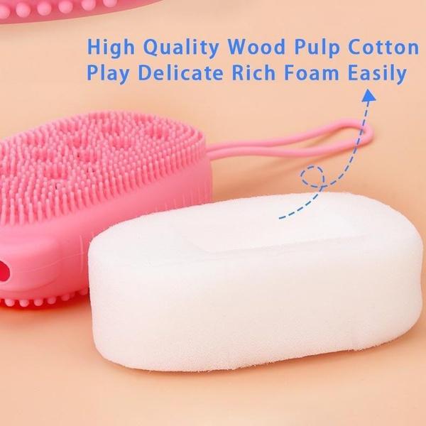 1448 Silicone Bubble Bath Spa Super Soft Body Scrubbing Brush - Zidbik