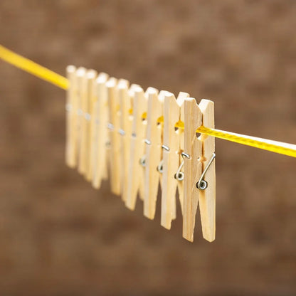 Heavy Duty Bamboo Wooden Cloth Clips Pegs (10 Pcs Set) - Zidbik