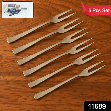 Apex 6 In 1 Stainless Steel Fruit Fork (1 Set) - Zidbik