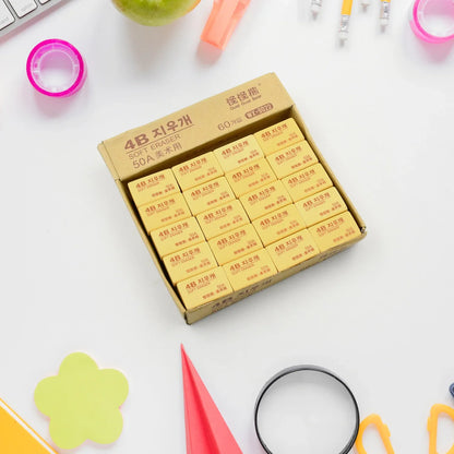 4504 Pencil Eraser Professional 4b Drawing Eraser Art Soft Eraser For School Office (60 Pc Pack) - Zidbik
