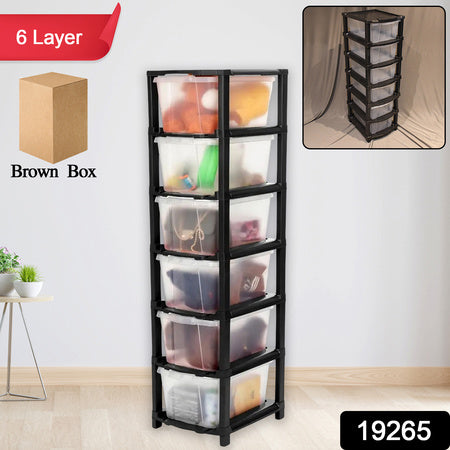 6-layer Modular Plastic Drawer Storage Cabinet - Zidbik