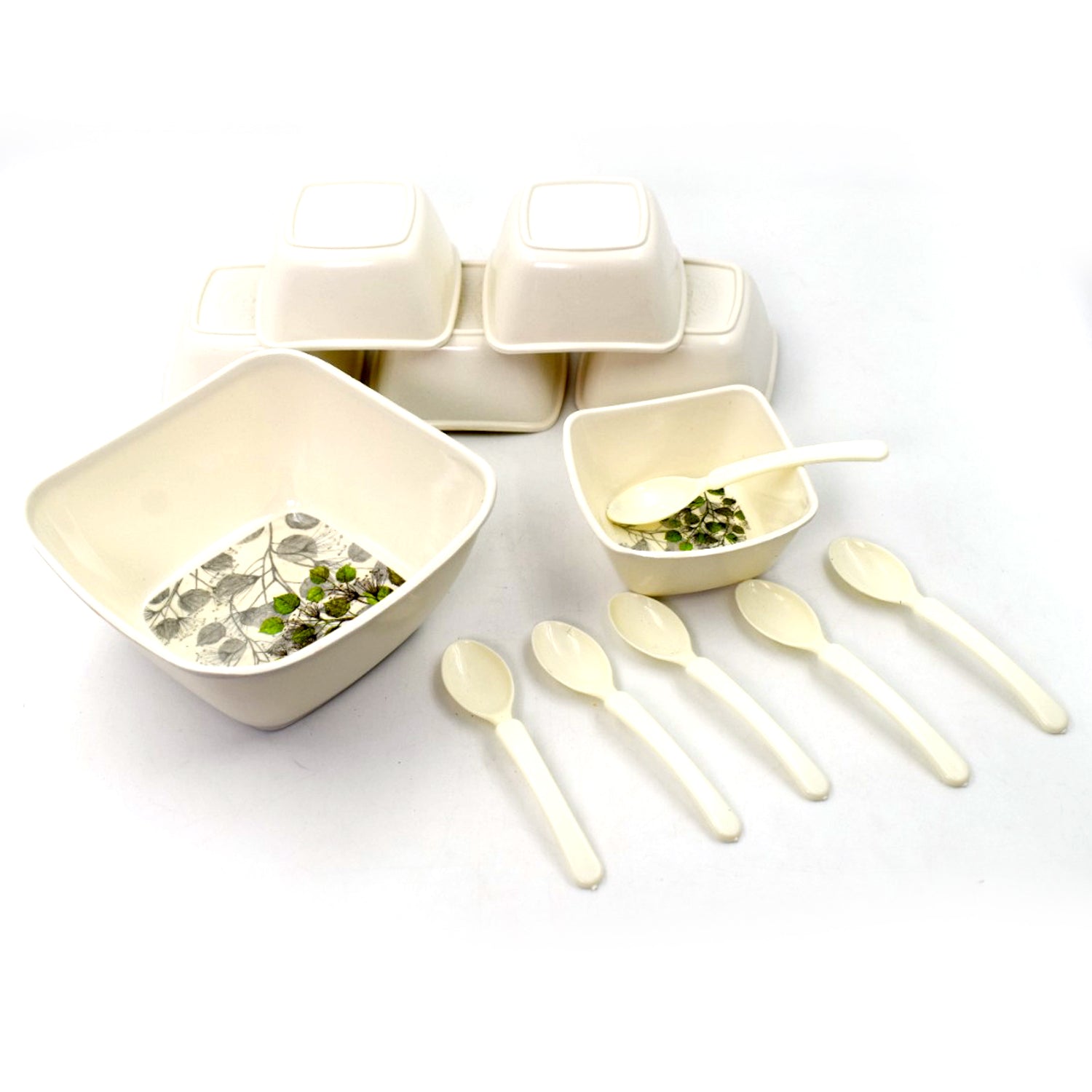 2735 13 Pc Pudding Set Used As A Cutlery Set For Serving Food Purposes And Sweet Dishes And All In All Kinds Of Household And Official Places Etc. - Zidbik