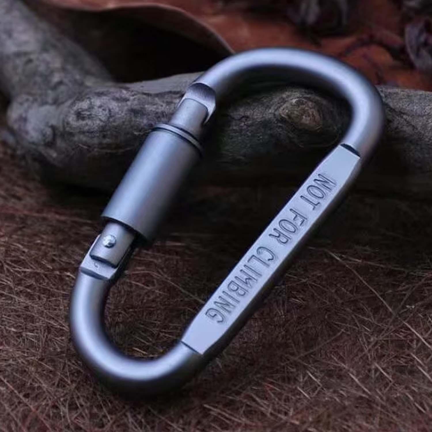 Premium Heavy-duty Metal Carabiner Hook With Screw Lock (1 Pc) - Zidbik