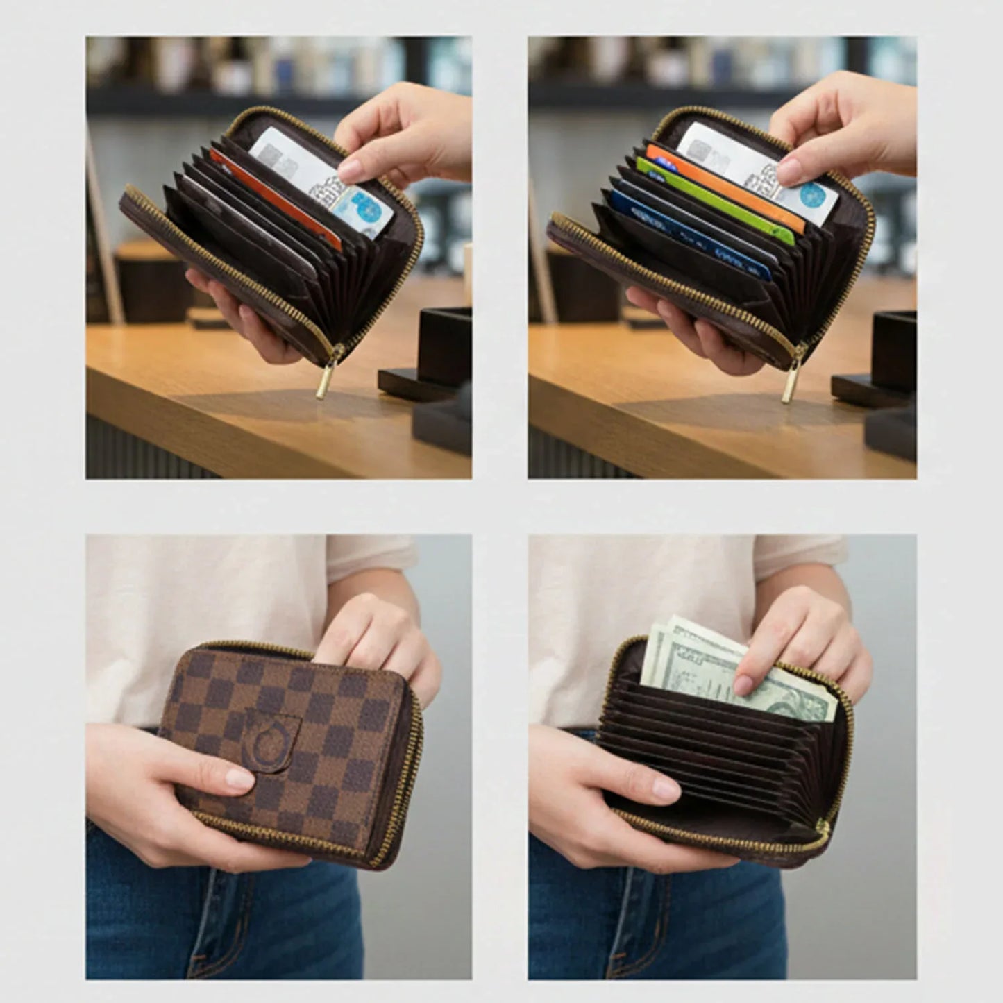 Zip Card Holder Wallet Multi Card Organizer Case (1 Pc) - Zidbik