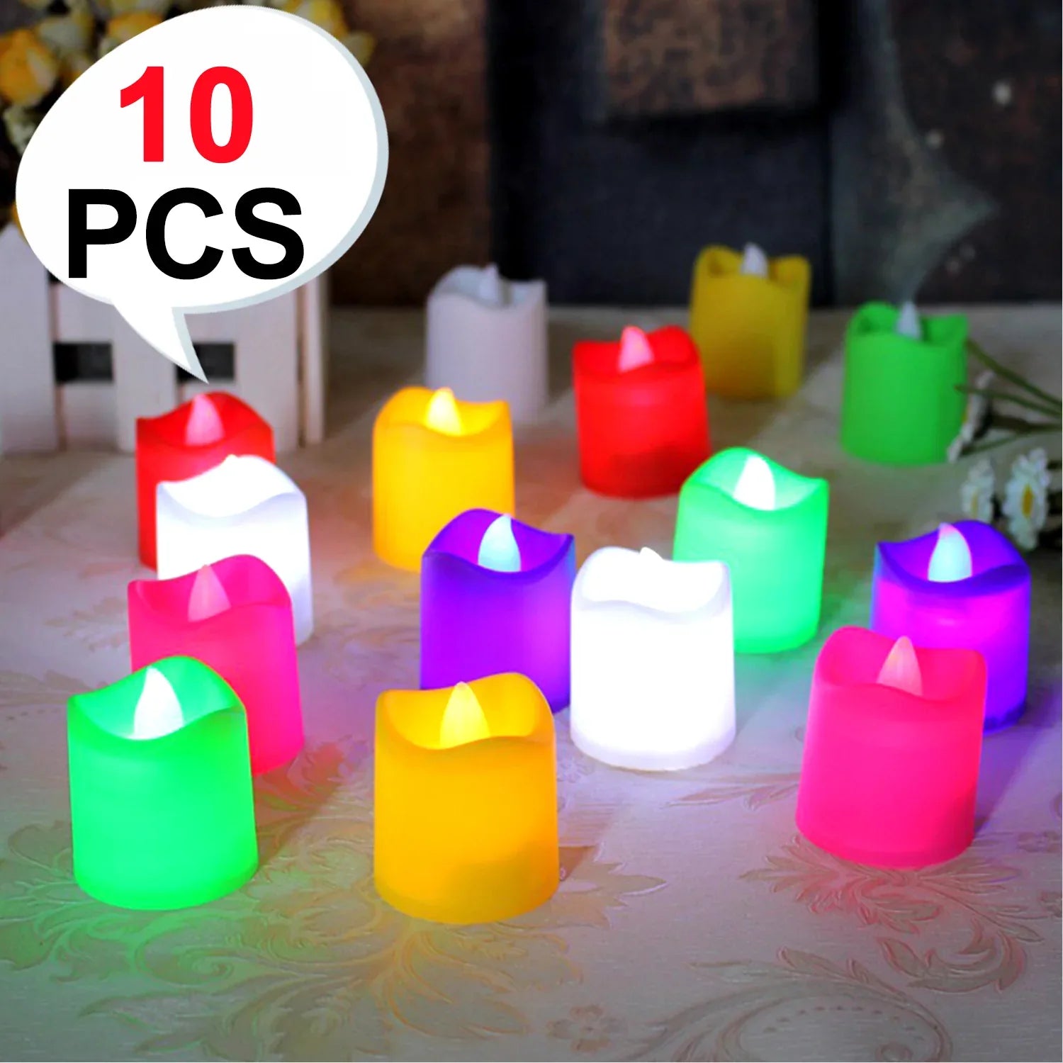 6429 10pcs Festival Decorative - Led Tealight Candles Battery Operated Candle Ideal For Party. - Zidbik