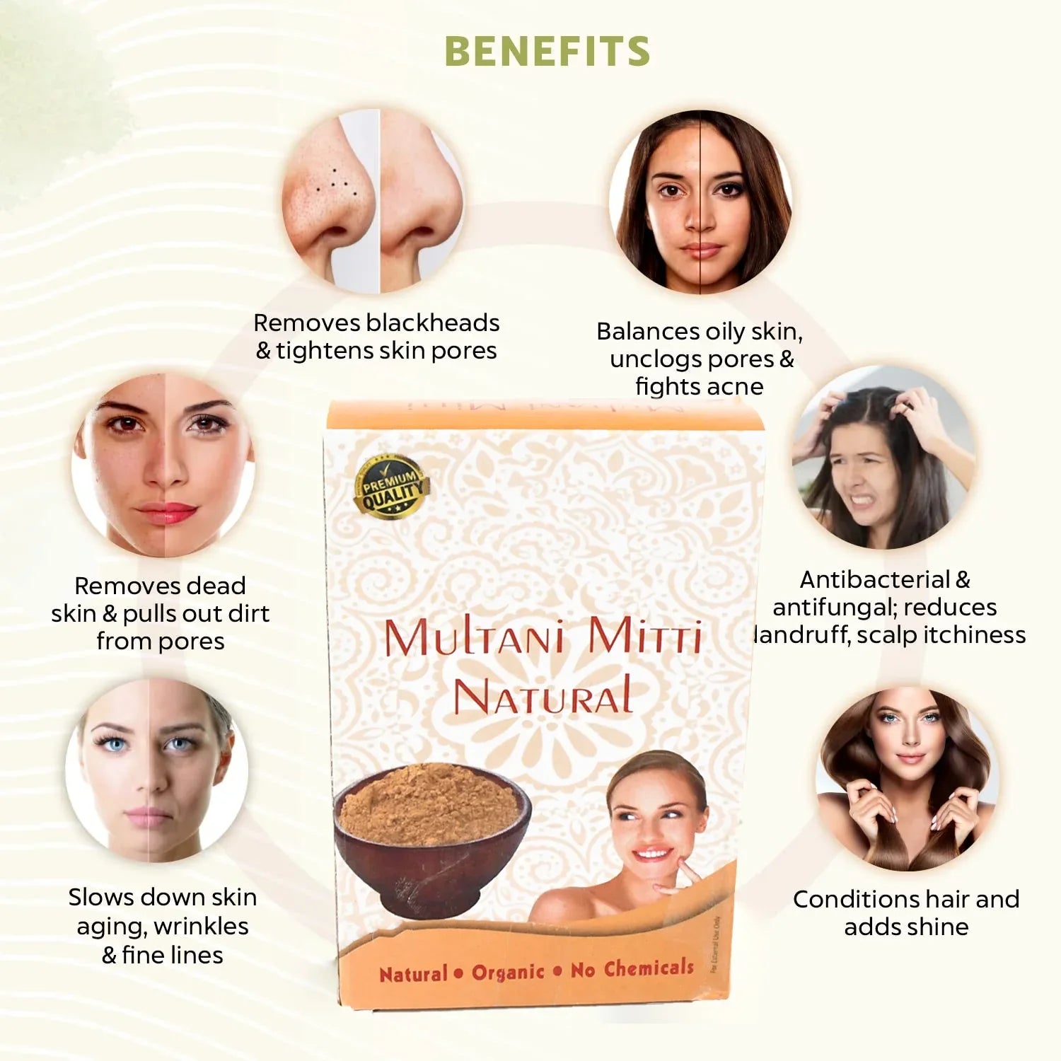 12791 100gram Herbal Tan Removing Multani Mitti Face Pack For Skin Care Age Group - Zidbik