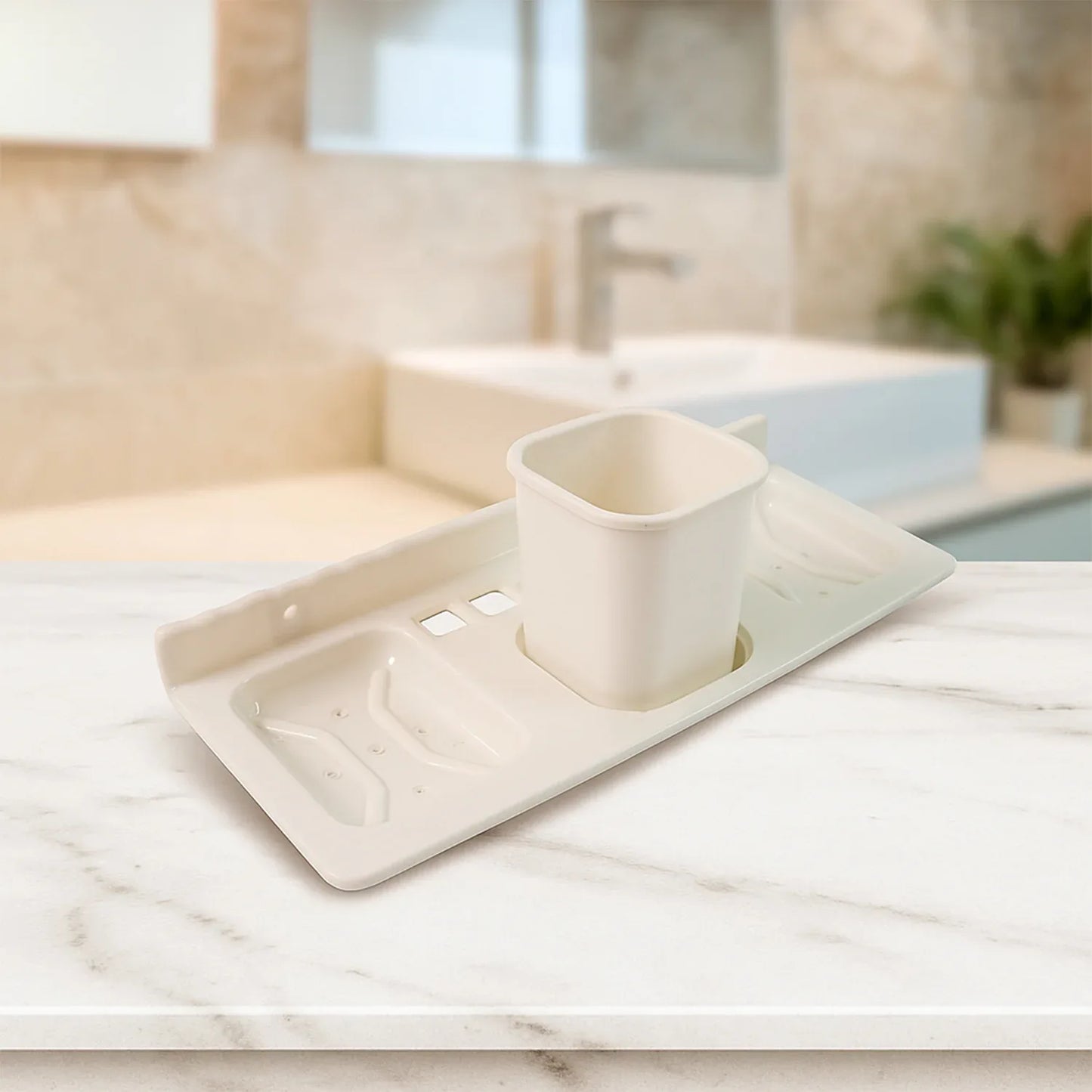 4 In 1 Wall-mounted Bathroom Organizer - (1 Pc) - Zidbik