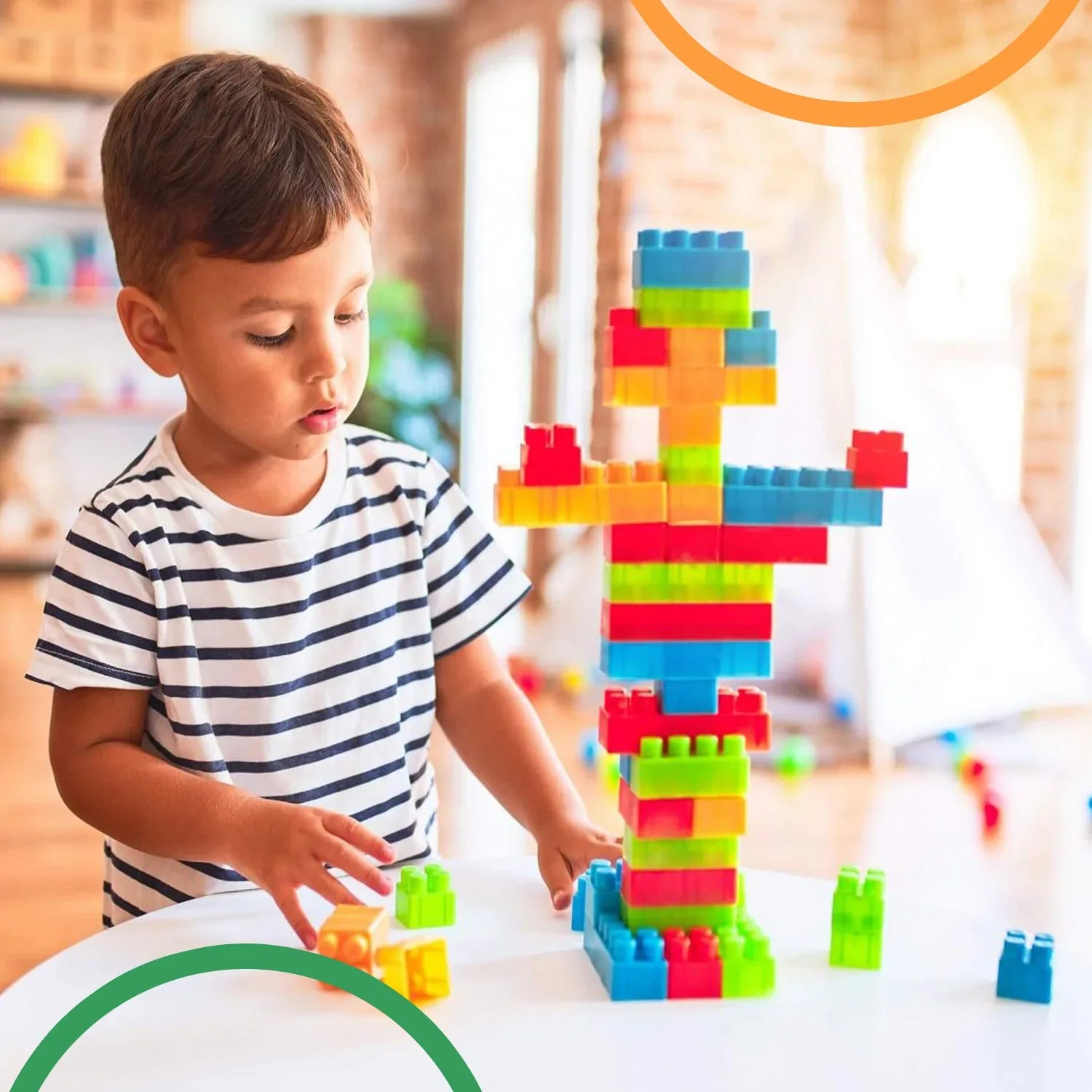 8094 Blocks Set For Kids Play Fun And Learning Blocks For Kids Games For Children Block Game Puzzles Set Boys Children (Multicolor 60 Bricks Blocks) - Zidbik