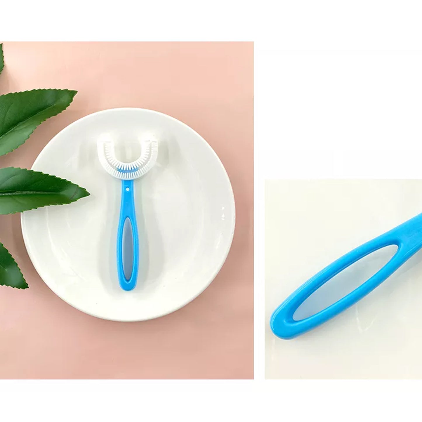 4003 U-shaped Toothbrush For Kids Manual Whitening Toothbrush Silicone Brush Head For Kids Children Infant Toothbrush For 2-6 Years - Zidbik