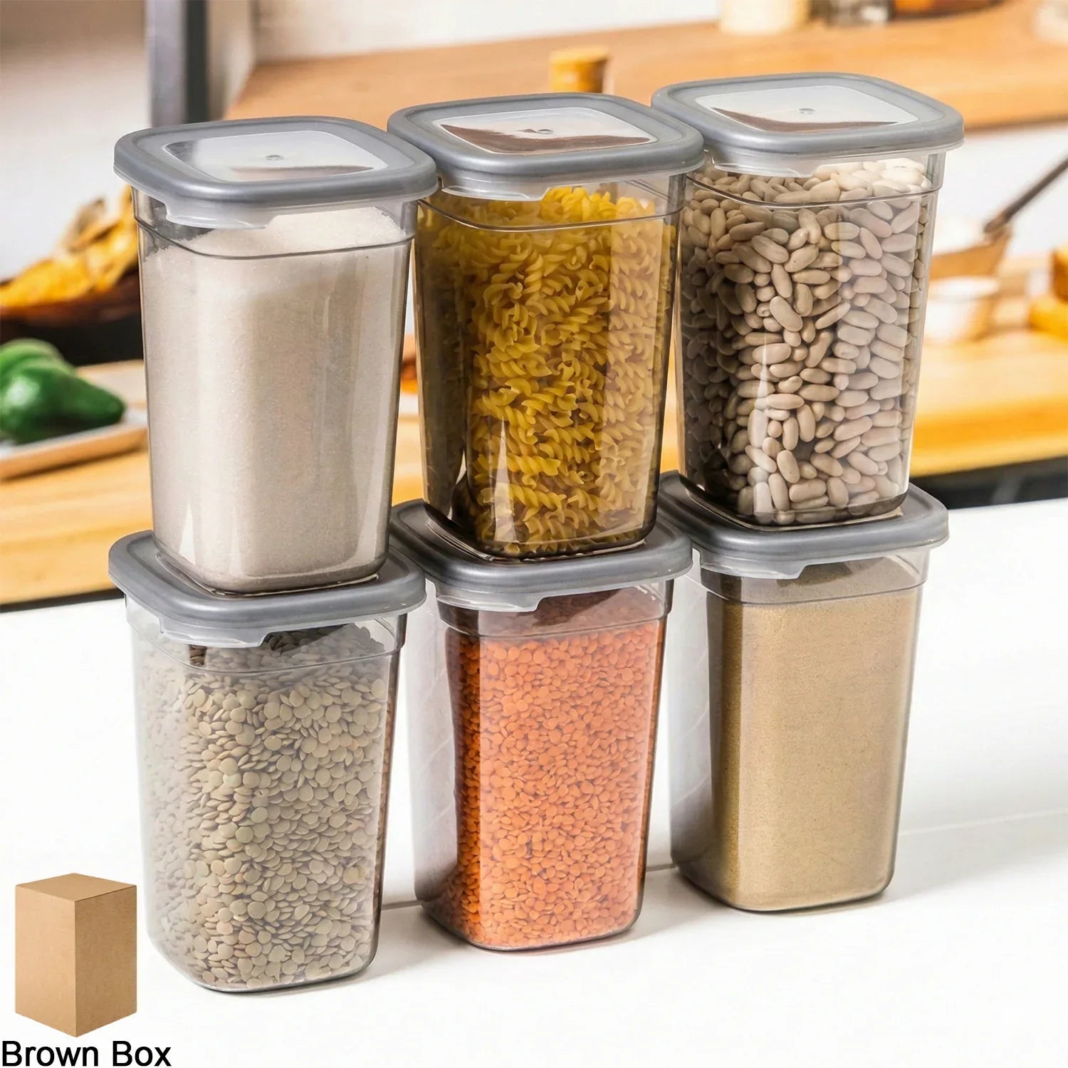 Plastic Multipurpose Kitchen Storage Fridge Container (1200 Ml 6 Pc) - Zidbik