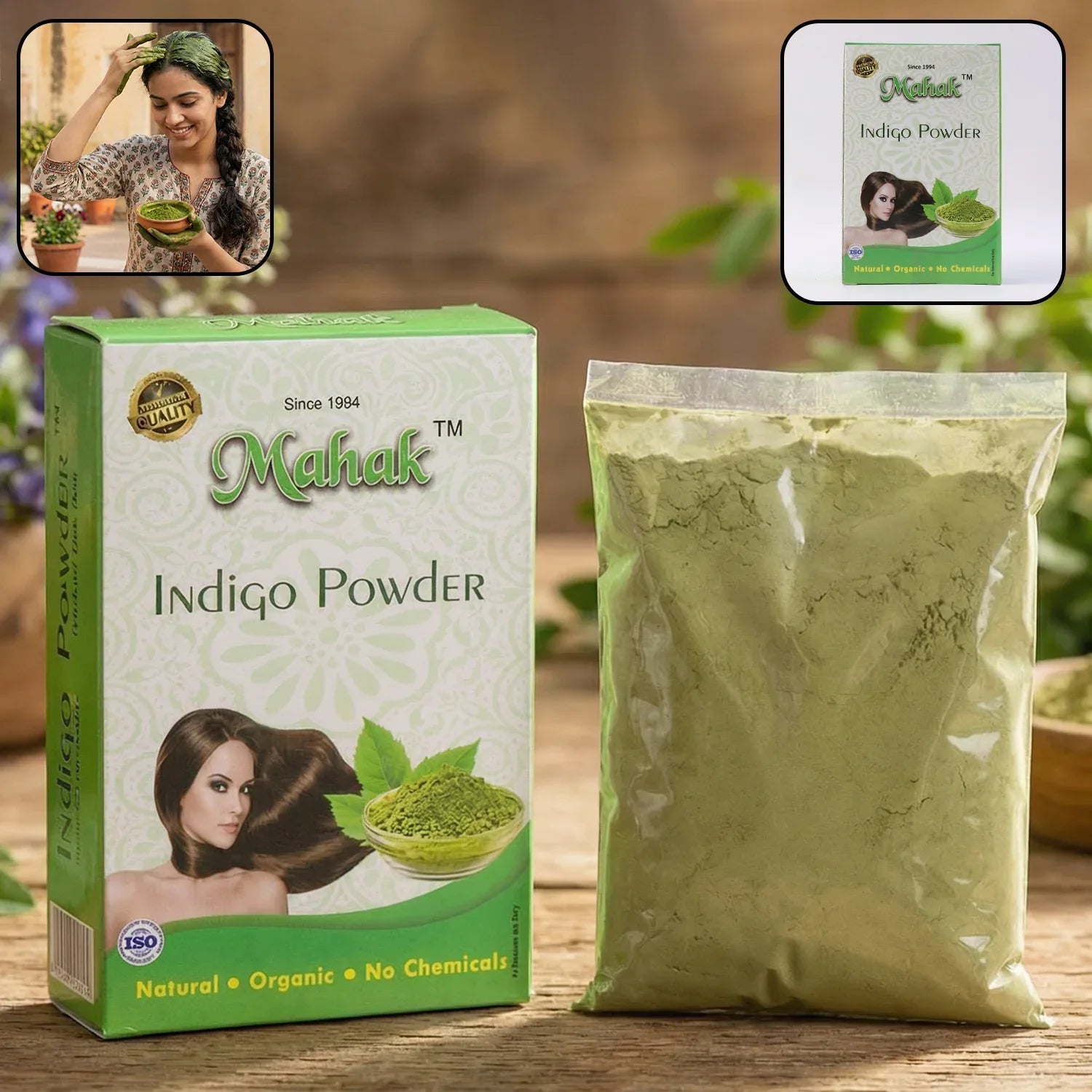 Natural Indigo Powder For Traditional Hair Care 80 Gm - Zidbik