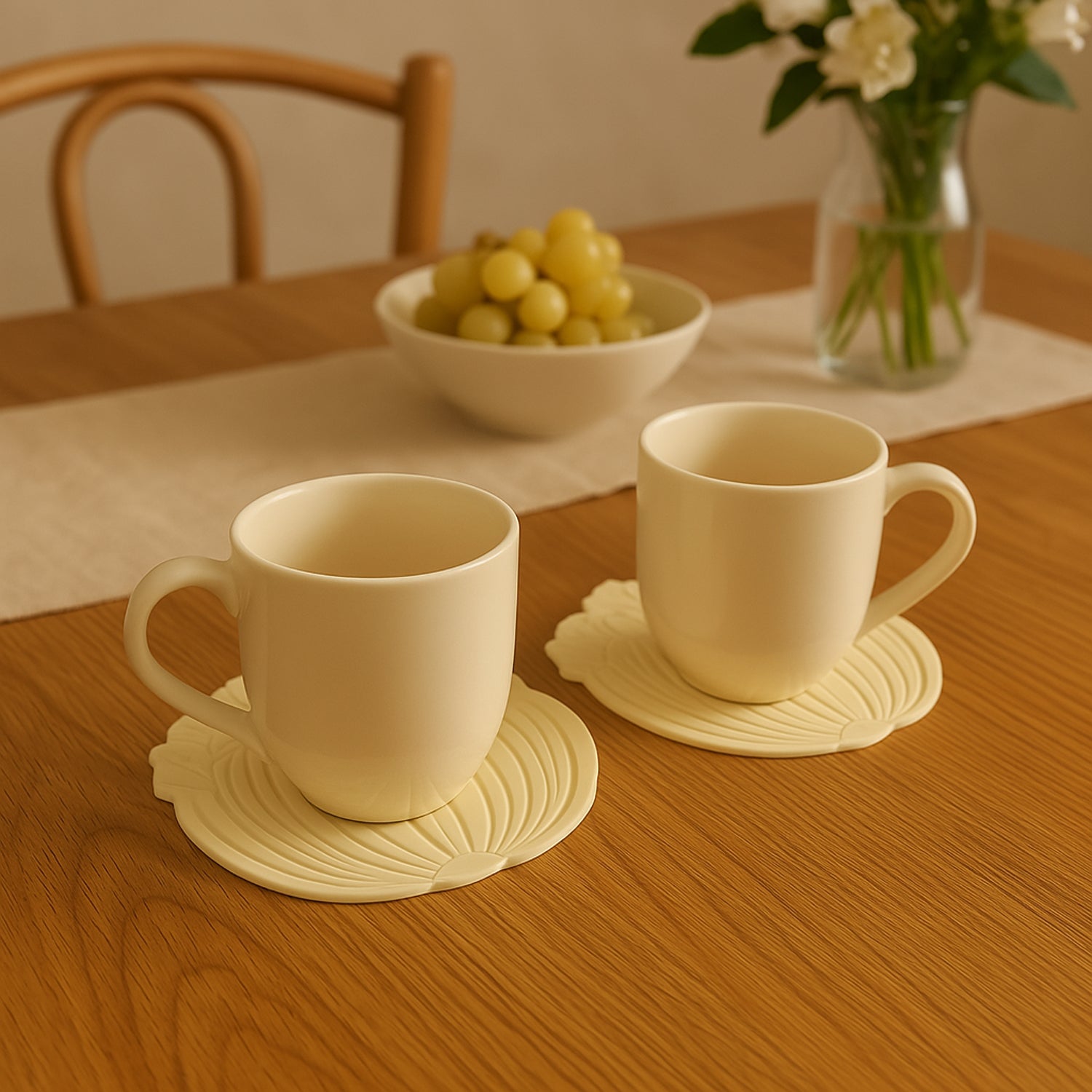 Silicone Leaf Design Coaster Set (2 Pc) - Zidbik