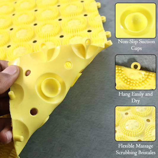 Multipurpose Anti-slip Bathroom Massage Mat With Suction Cups (33 21 Cm) - Zidbik