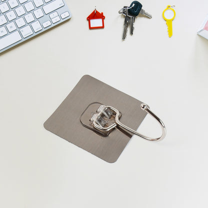 Large Stainless Steel Self Adhesive Wall Hooks (1 Pc) - Zidbik