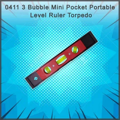 0411 3 Bubble Mini Pocket Portable Level Ruler Torpedo - Zidbik