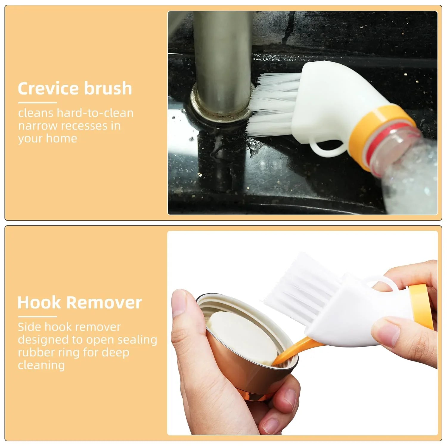 Multipurpose Bottle-attachable Cleaning Brush For Kitchen And Bathroom (1 Pc) - Zidbik