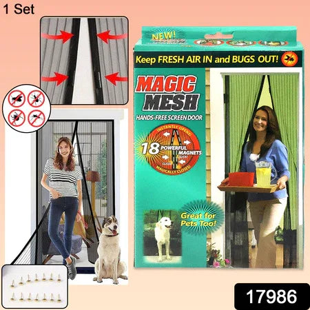 Magic Mesh Hands-free Screen Door Instant Opening (1 Set) - Zidbik