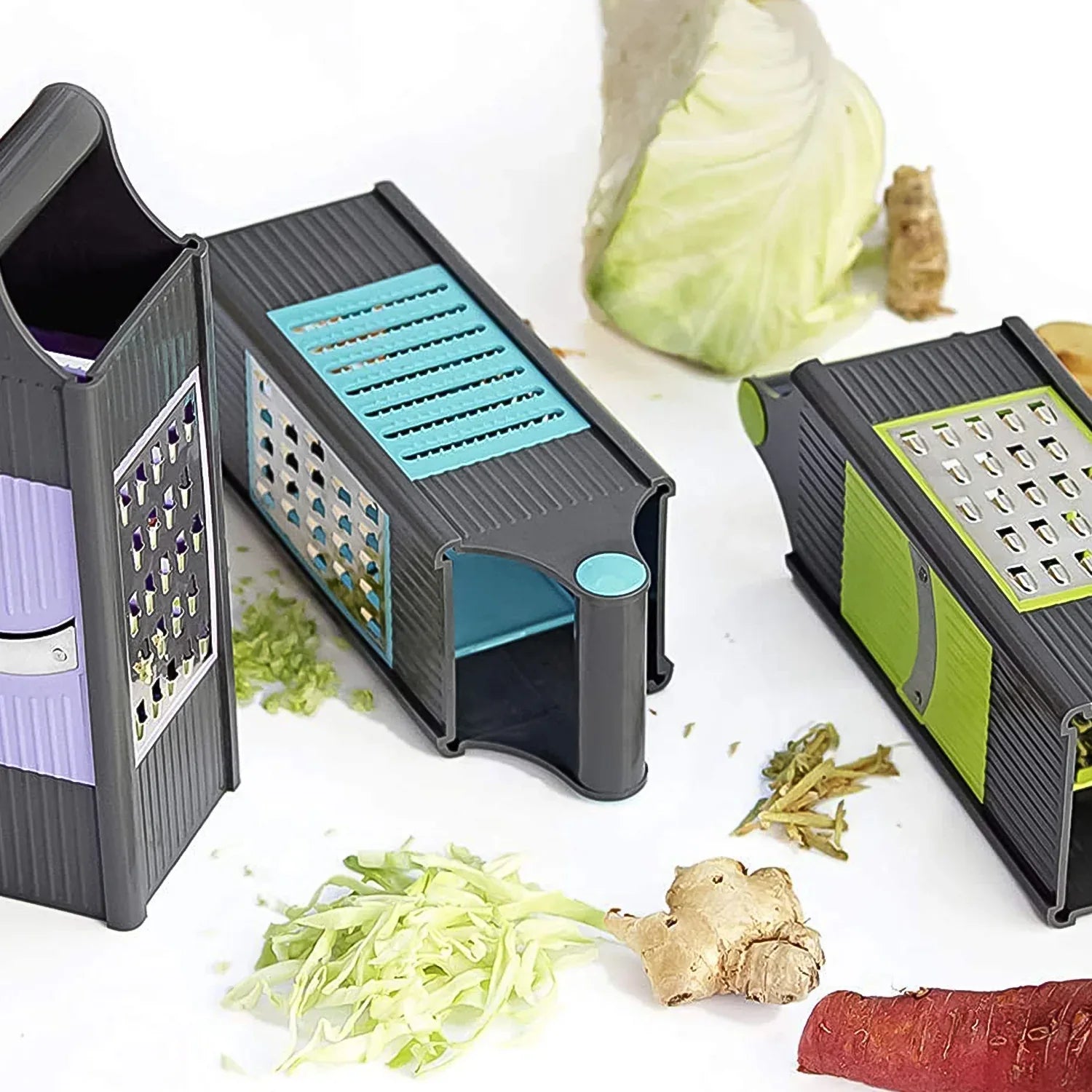 Steel And Plastic 4 In 1 Vegetable Fruit Slicer Grater Slicer (1 Pc) - Zidbik