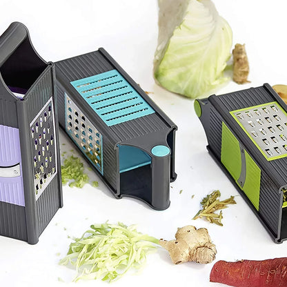 Steel And Plastic 4 In 1 Vegetable Fruit Slicer Grater Slicer (1 Pc) - Zidbik