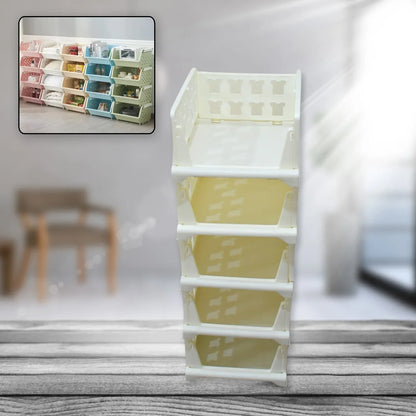 7888 5 Layer Stackable Multifunctional Storagefor Clothes Foldable Drawer Shelf Basket Utility Cart Rack Storage Organizer Cart For Kitchen Pantry Closet Bedroom Bathroom Laundry (5 Layer 1 Pc) - Zidbik