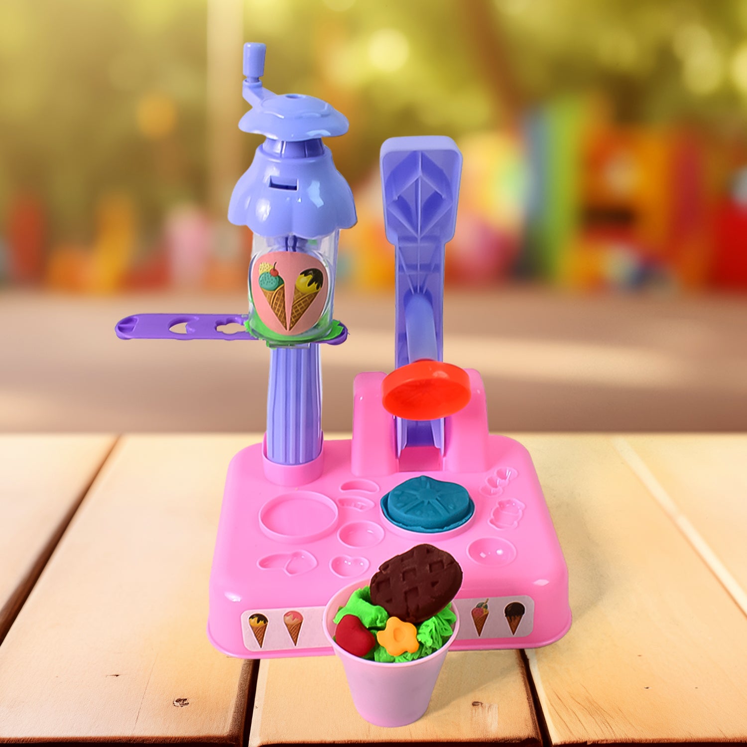 Scoop And Play Set Color Dough For Kids Play Toys Ice Cream Maker Machine (36 Pcs Set) - Zidbik