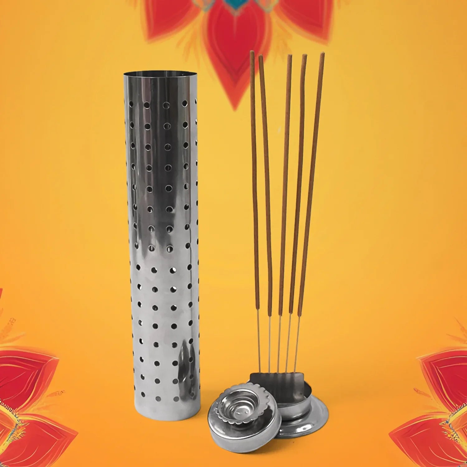 Stainless Steel Agarbatti Stand For Puja (1 Pc) - Zidbik