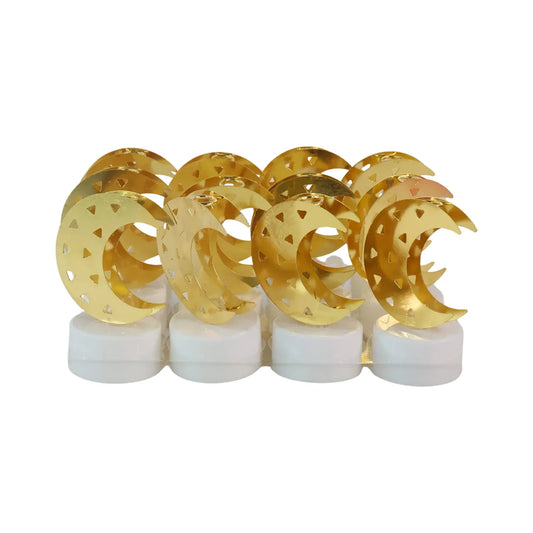 Decorative Moon Shaped Flameless Led Candles (12 Pc) - Zidbik