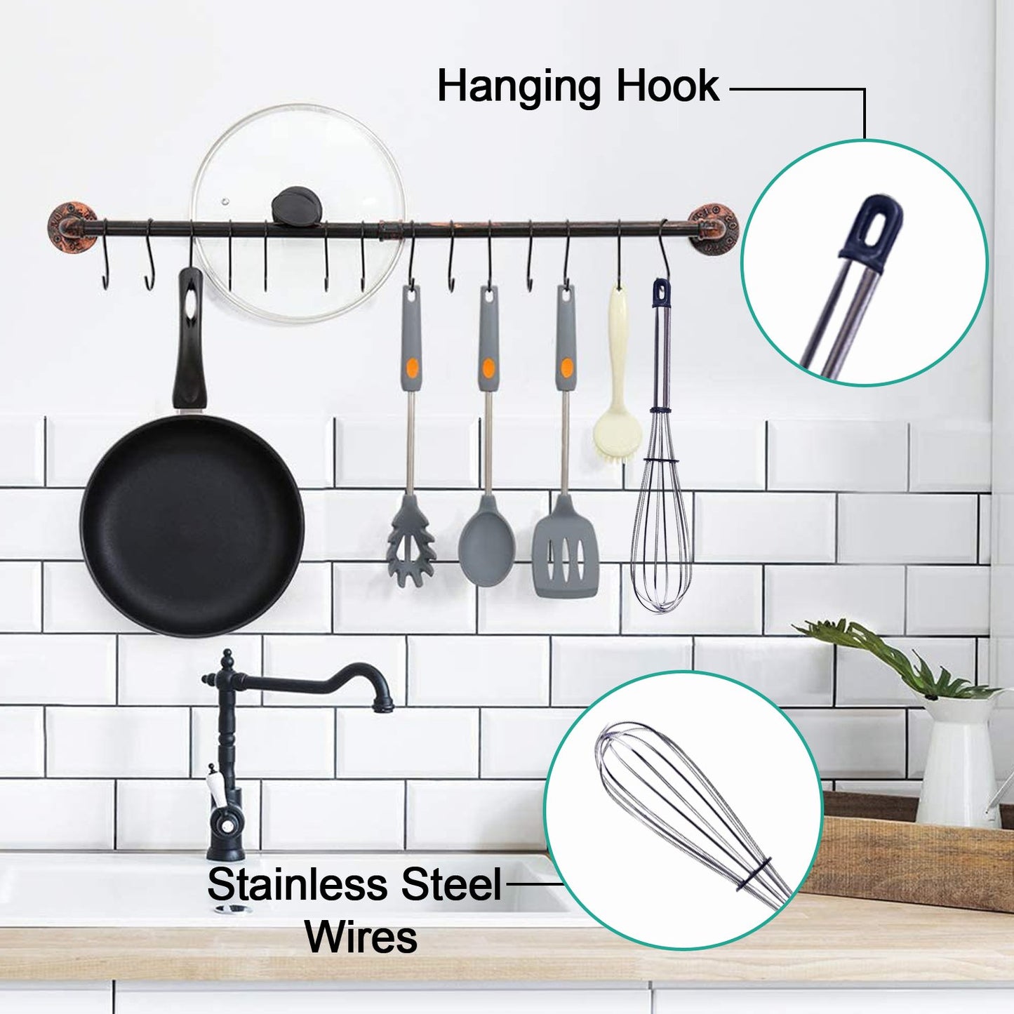 2571 Stainless Steel Wire Whiskballoon Whiskegg Frother Milk  Egg Beater (10 Inch) - Zidbik