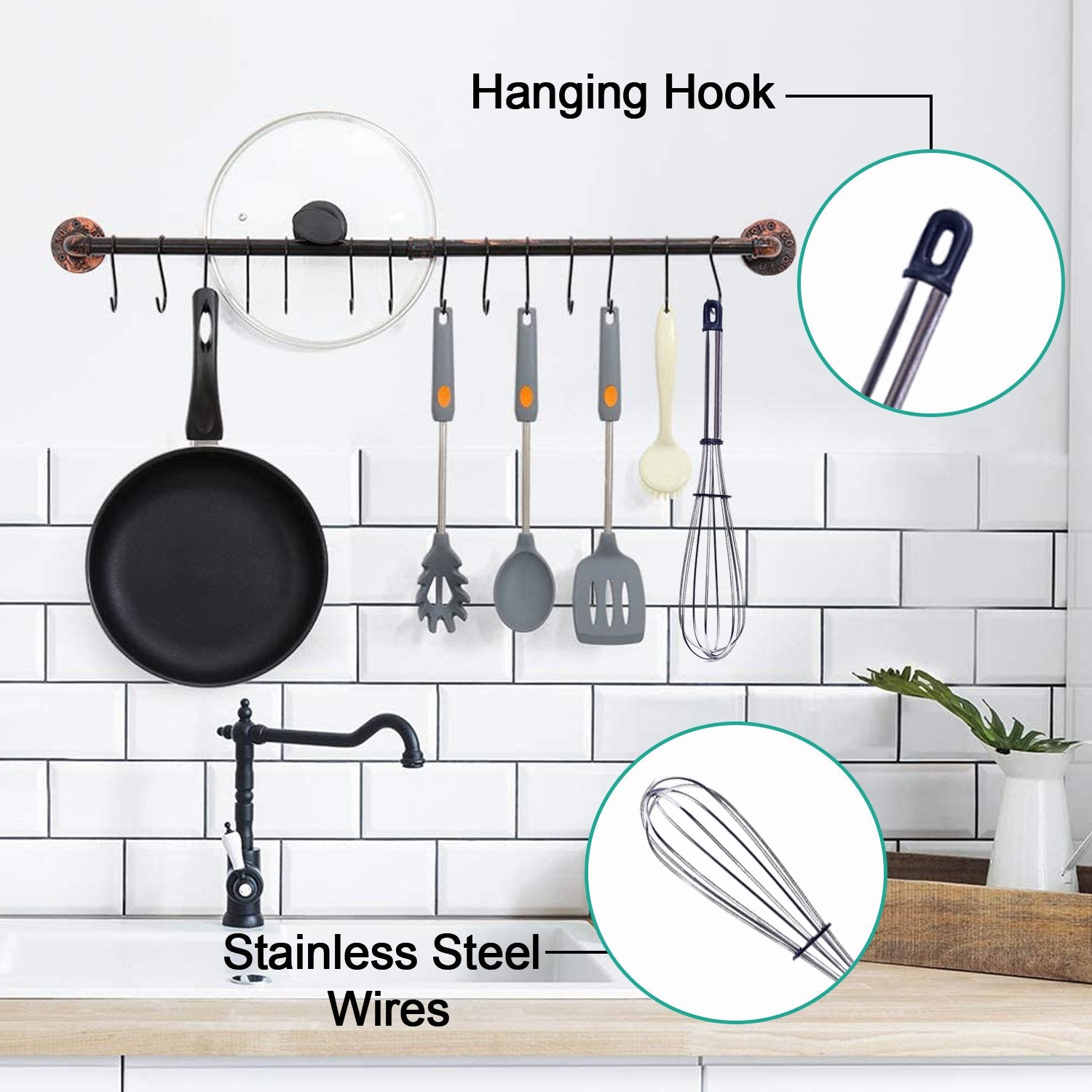 2571 Stainless Steel Wire Whiskballoon Whiskegg Frother Milk  Egg Beater (10 Inch) - Zidbik